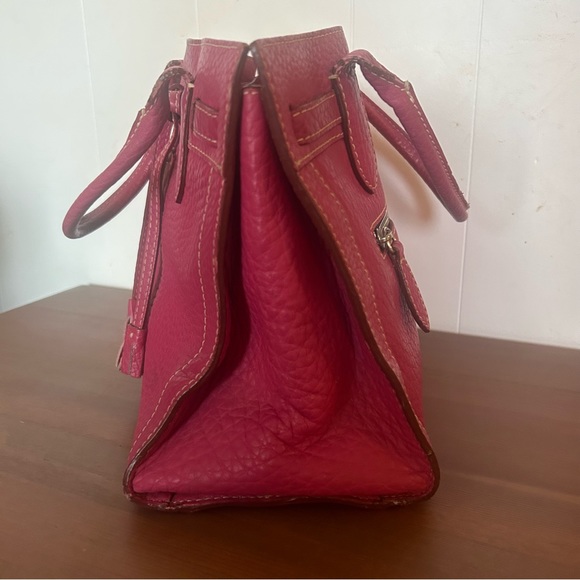 Dooney & Bourke Genuine Pink Pebble Grain Leather Purse Handbag w/ Tassel Detail - Picture 7 of 11